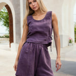 Purple Side Ribbon Tie Set
