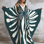 Sapphire Linen V-neck Long Kaftan Dress