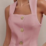 Trendy Sleeveless Vest Top Skirt Matching Set