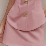 Trendy Sleeveless Vest Top Skirt Matching Set