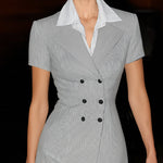 Nadorine Women's Chic Double-Breasted Blazer Dress