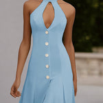Nadorine Women's Chic Sleeveless Halter Mini Dress