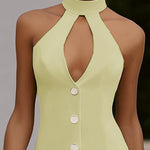 Nadorine Women's Chic Sleeveless Halter Mini Dress