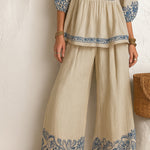 Nadorine Boho Embroidered Cotton 2-Piece Set