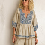 Nadorine Boho Embroidered Cotton 2-Piece Set