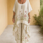 Nadorine Chic Bohemian Floral Embroidered Cotton Set