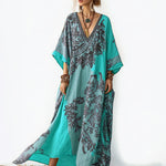 Ethnic Print V-Neck Flowy Dress