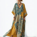 Ethnic Print V-Neck Flowy Dress