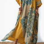 Ethnic Print V-Neck Flowy Dress
