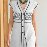 Nadorine Boho Printed Longline Vest Pants Set