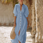 Nadorine Women's Boho Chic 100% Cotton Maxi Dress