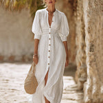 Nadorine Women's Boho Chic 100% Cotton Maxi Dress