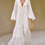 Nadorine Women's Breezy Flared Sleeve Cotton Maxi Dress