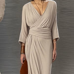 Timeless V-Neck Flowing Dress