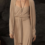 Nadorine Women's Boho Breezy Strapless Dress and Cardigan Set