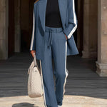 Sleek Contrast-Color Suit Set
