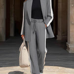 Sleek Contrast-Color Suit Set