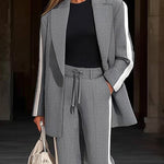 Sleek Contrast-Color Suit Set