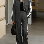 Modern Side Stripe Blazer Pants Set