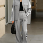Modern Side Stripe Blazer Pants Set