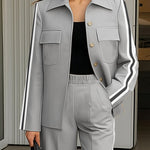 Modern Side Stripe Blazer Pants Set