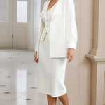 Nadorine Women's Business Luxury Vest Blazer Skirt 3-Piece Set