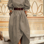 Relaxed Fit Puff Sleeve 100% Cotton Dress