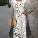 Elegant Print 2-Piece Dress Set