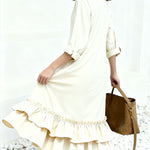 Nadorine Women's Boho Tiered Ruffle Maxi Dress