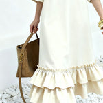 Nadorine Women's Boho Tiered Ruffle Maxi Dress
