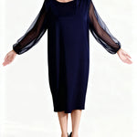 Elegant Sheer Sleeve Chiffon Dress