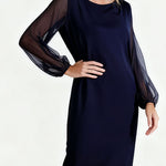 Elegant Sheer Sleeve Chiffon Dress