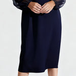 Elegant Sheer Sleeve Chiffon Dress