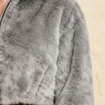 Nadorine Comfort Fuzzy Stand Collar Cropped Jacket