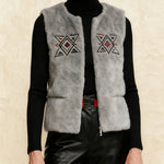 Modern Cozy Tribal Embroidered Fuzzy Vest