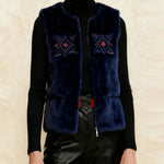 Modern Cozy Tribal Embroidered Fuzzy Vest