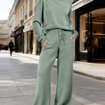Nadorine Casual Stand Collar Sweatshirt Pants Set
