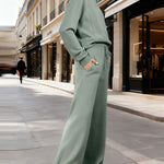 Nadorine Casual Stand Collar Sweatshirt Pants Set