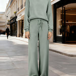 Nadorine Casual Stand Collar Sweatshirt Pants Set