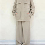 Utility-Inspired Loose Fit Sweatshirt Set
