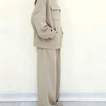 Utility-Inspired Loose Fit Sweatshirt Set