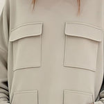 Utility-Inspired Loose Fit Sweatshirt Set