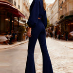 Urban Active Crop Jacket Flare Pants Set