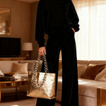 Nadorine Cozy Velour Sweatshirt Pants Set
