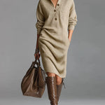 Elegant Pullover Knit Midi Dress