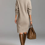 Elegant Pullover Knit Midi Dress