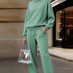 Nadorine Casual Turtleneck Sweatshirt Joggers Set