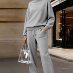 Nadorine Casual Turtleneck Sweatshirt Joggers Set
