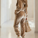 Luxe Cozy Velour Hooded Jumpsuit