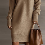 Trendy Off-Shoulder Patchwork Knit Dress